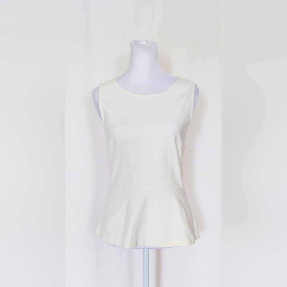 J. Crew Sleeveless Peplum Top Size XS Ivory
